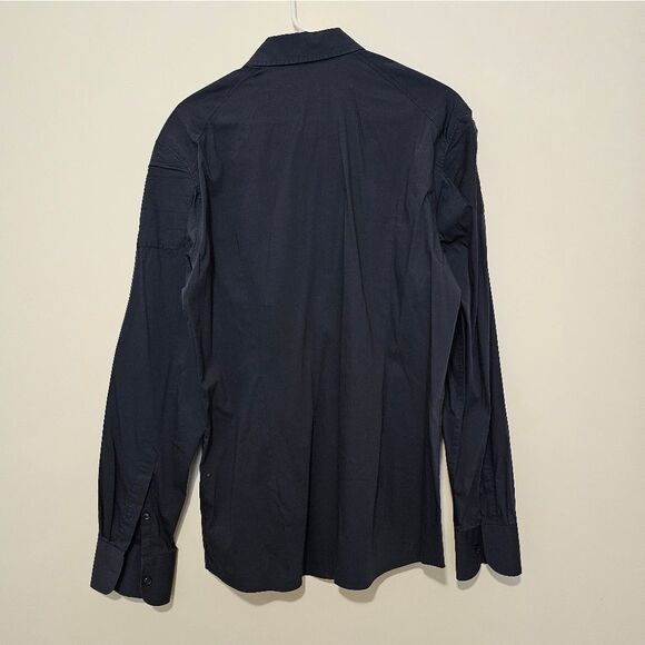 J Lindeberg Dark Blue Button Down Long Sleeve Mens Large - Picture 4 of 5